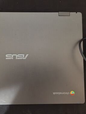 ASUS Gray Chromebook Laptop with Chrome Badge
